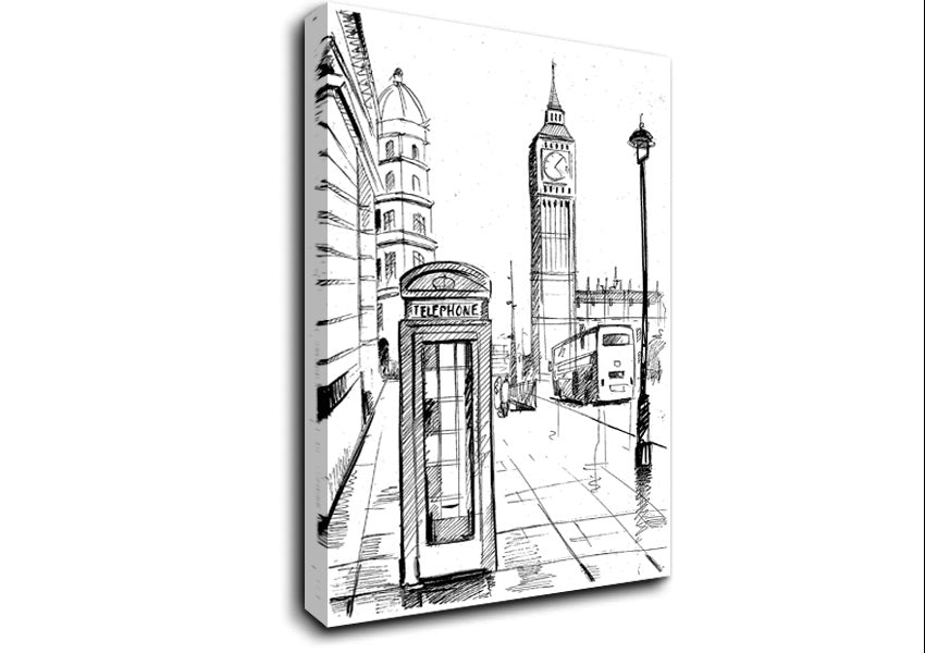 London Street Outline 3 Canvas Wall Art