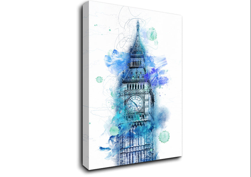 Watercolour Big Ben 1 Canvas Wall Art