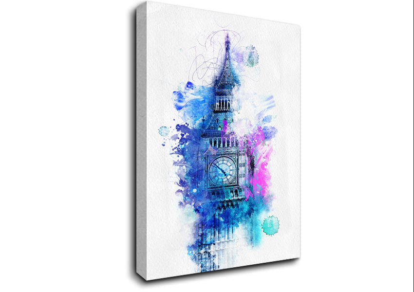 Watercolour Big Ben 2 Canvas Wall Art