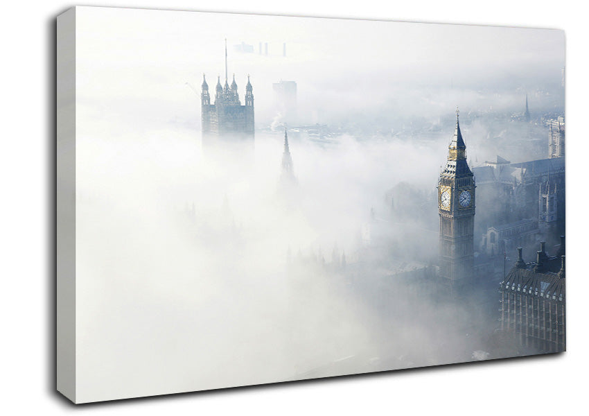 Mist Through The City Canvas Wall Art