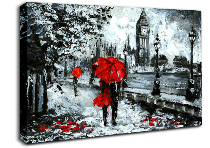 Lovers In The City Canvas Wall Art