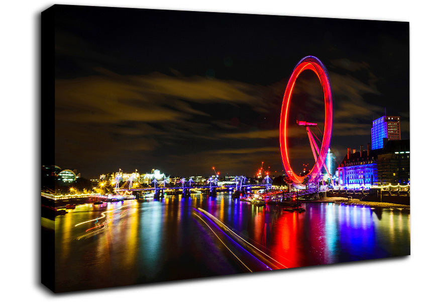 The London Eye Night Canvas Wall Art