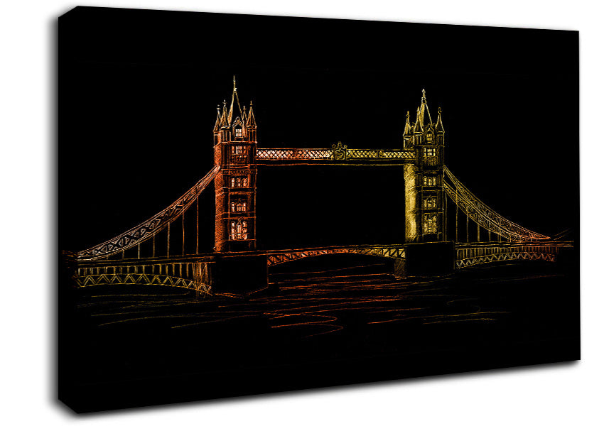 Tower Bridge Glow Canvas Wall Art