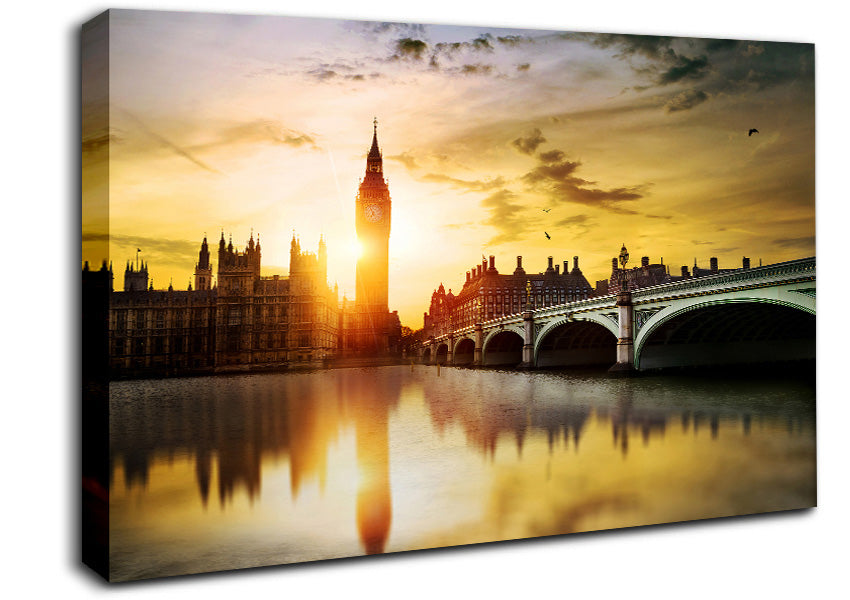 Sunset Through Big Ben Canvas Wall Art