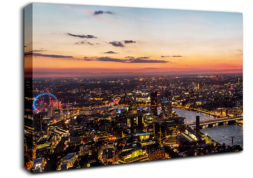 Ariel Twilight View Canvas Wall Art