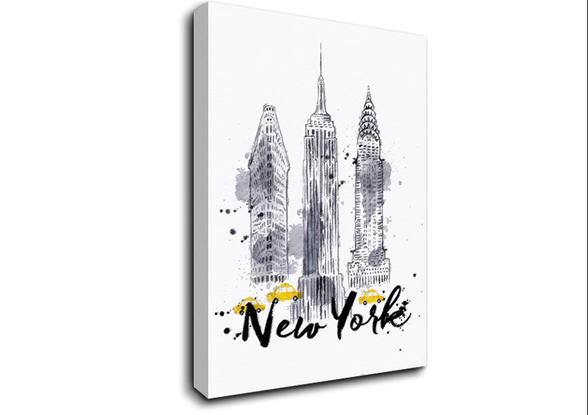 Outline Of NYC Canvas Wall Art