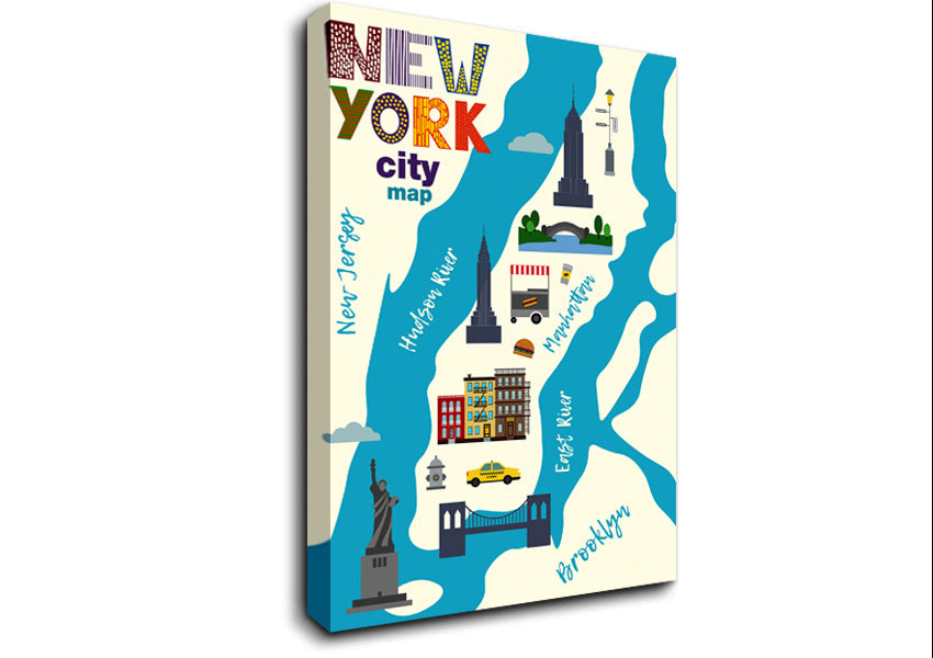 NYC Map Canvas Wall Art