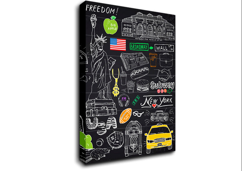 Greatest Things Of NYC Canvas Wall Art