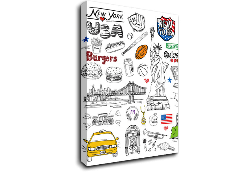 Sightseeing In NYC Canvas Wall Art
