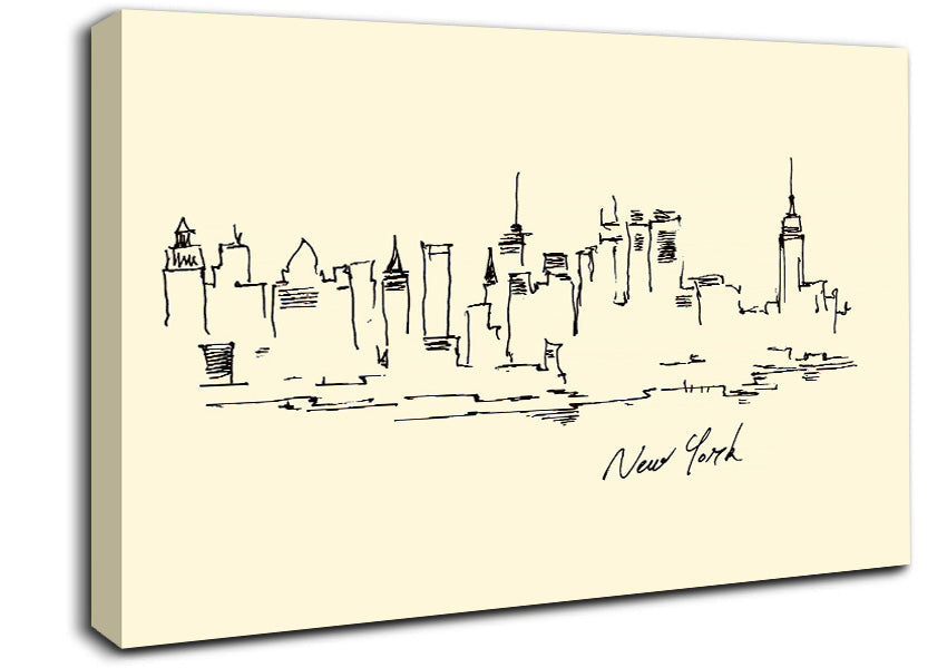 Outline Of The City 5 Canvas Wall Art