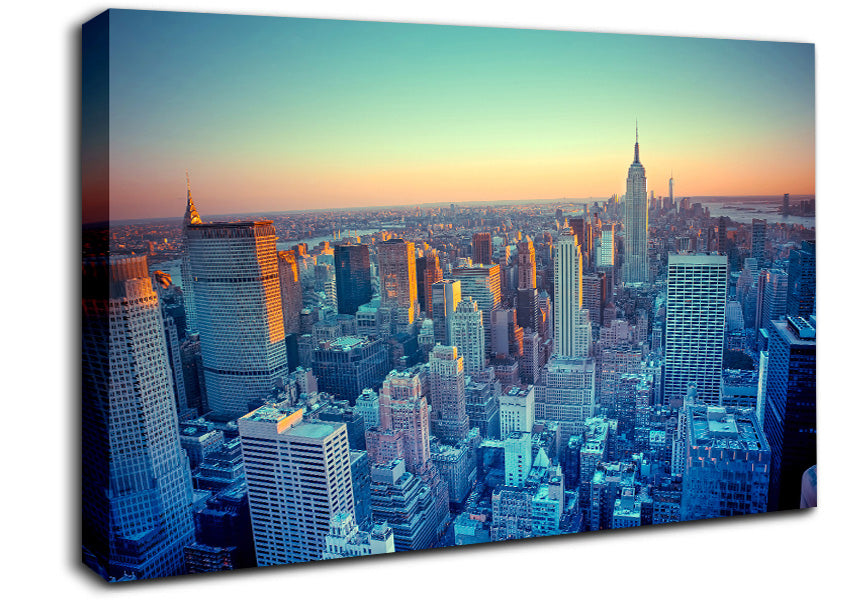 On A Winters Morning Over The City Canvas Wall Art