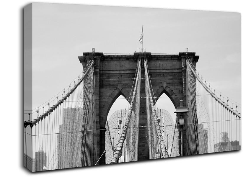Structure Of Brooklyn Bridge 2 Canvas Wall Art