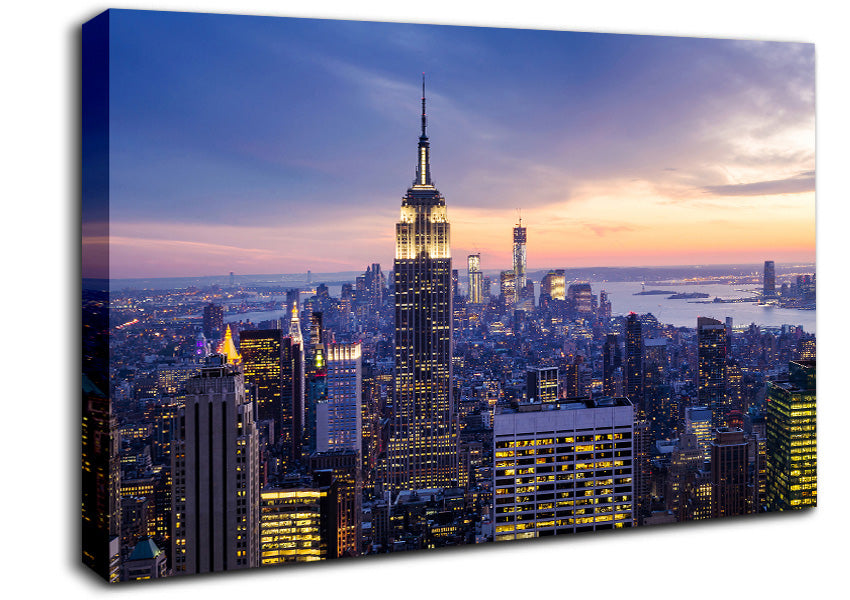 Twinkling Lights Of The Big Apple Canvas Wall Art