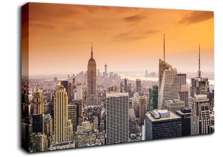 East River Sunrise Canvas Wall Art