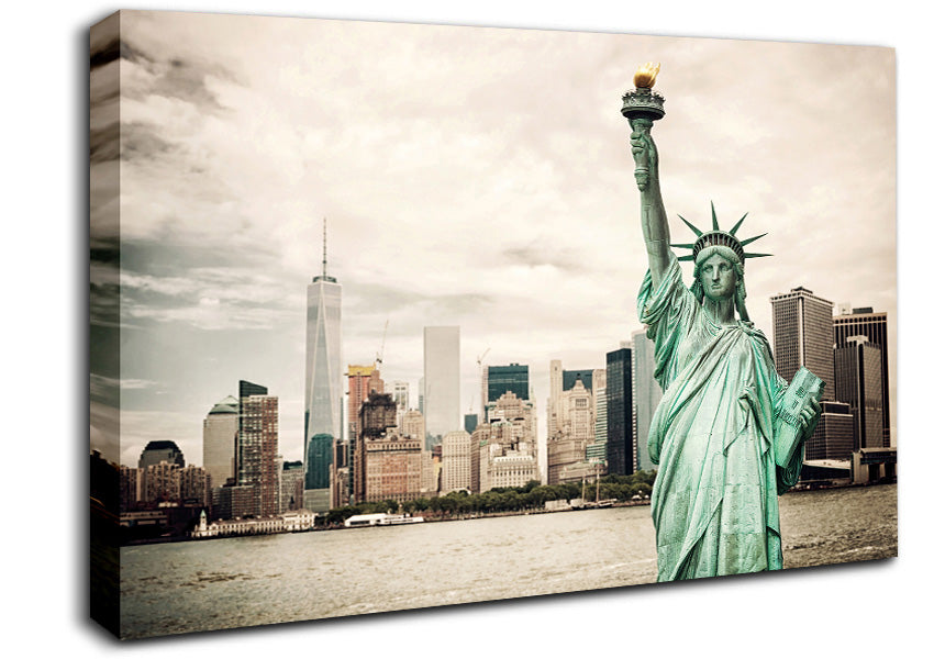 Statue Of Liberty Flame Canvas Wall Art