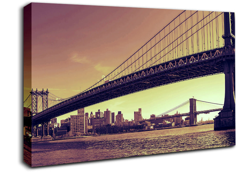 Bridges Of NYC Canvas Wall Art