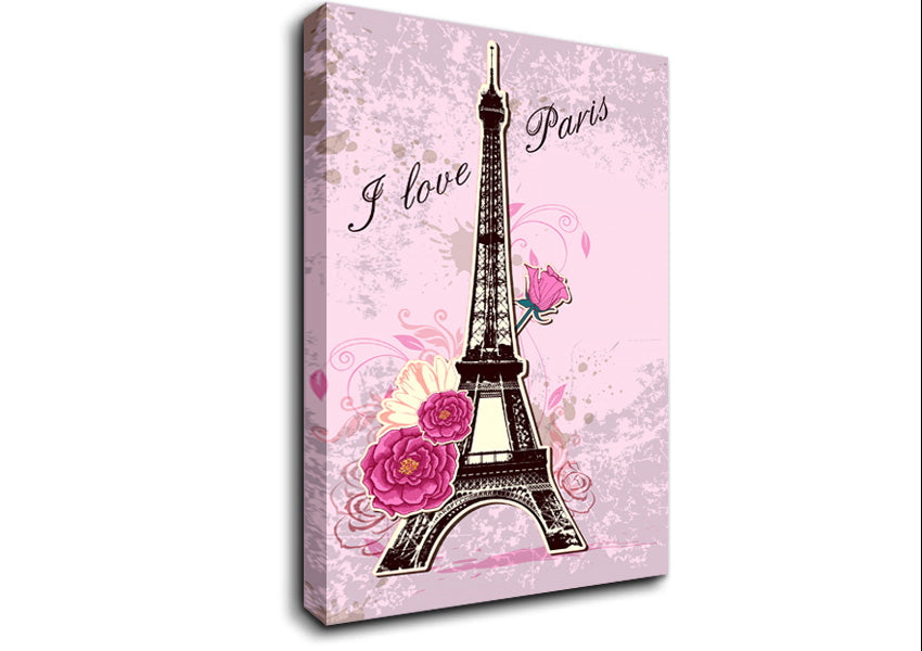 Eiffel Tower Love 1 Canvas Wall Art