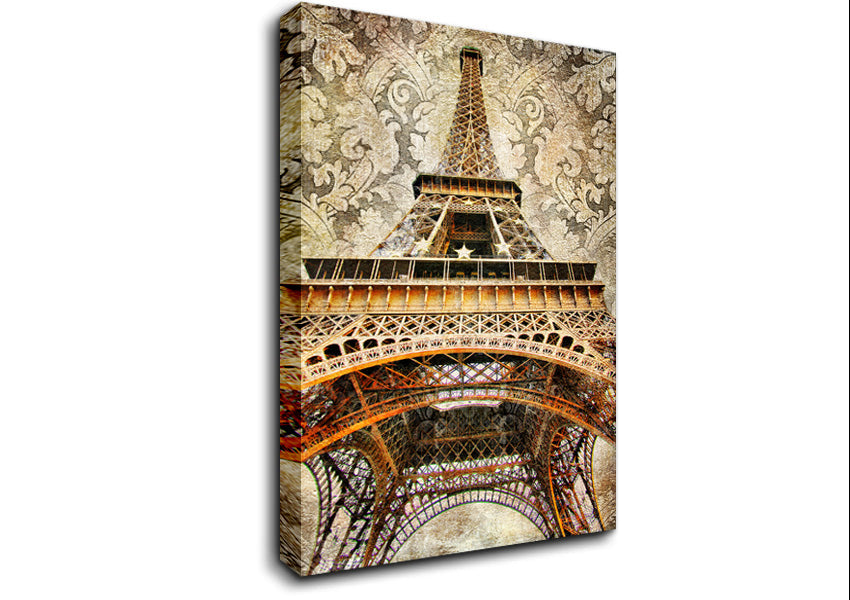 Eiffel Tower Retro 3 Canvas Wall Art