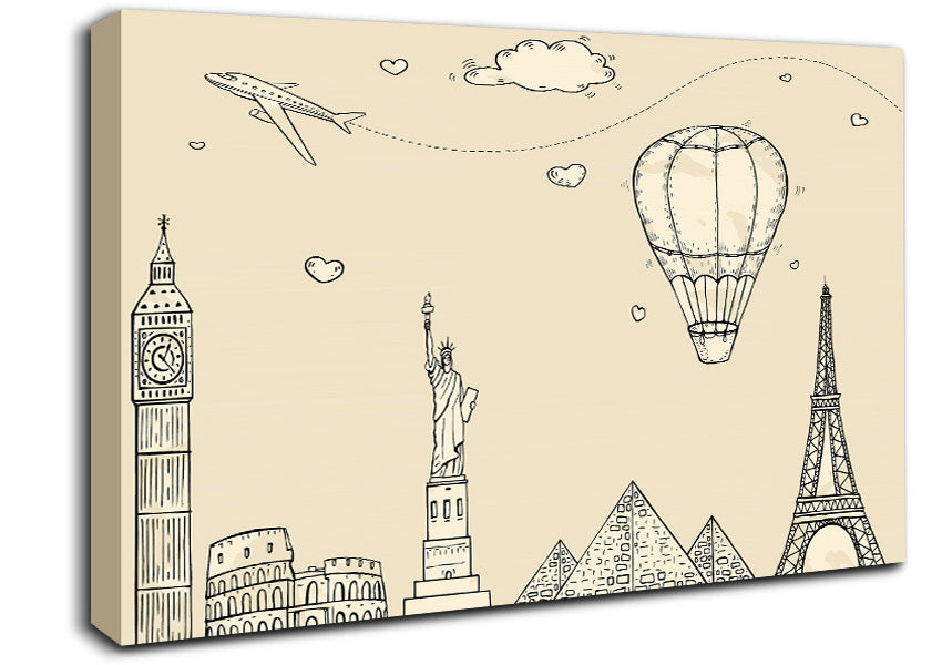 Famous Citys Of The Europe 3 Canvas Wall Art