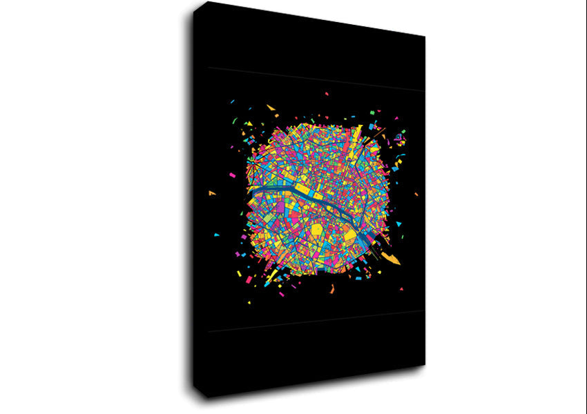 Map Of The City 4 Paris Canvas Wall Art