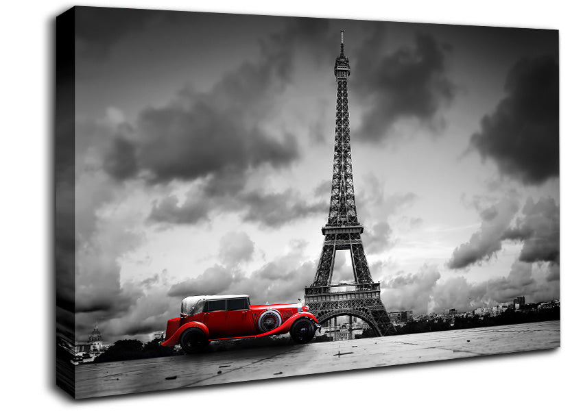 Eiffel Tower Red Classic Canvas Wall Art