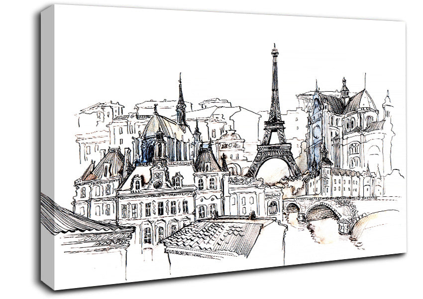 Eiffel Tower Over The City 7 Canvas Wall Art