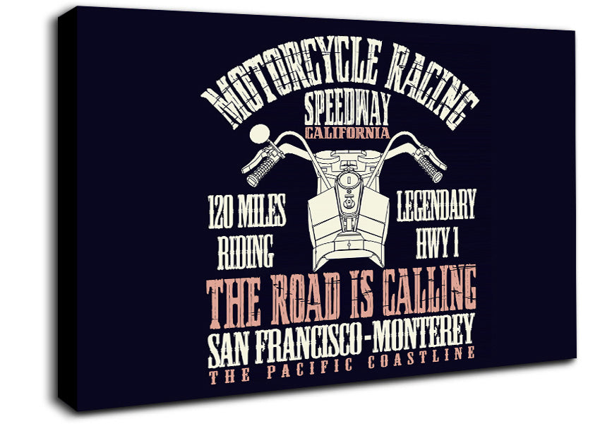 The Pacific Coastline Motorcycle Race Canvas Wall Art