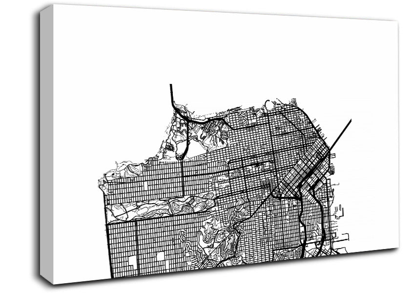 Map Of The City 5 Canvas Wall Art