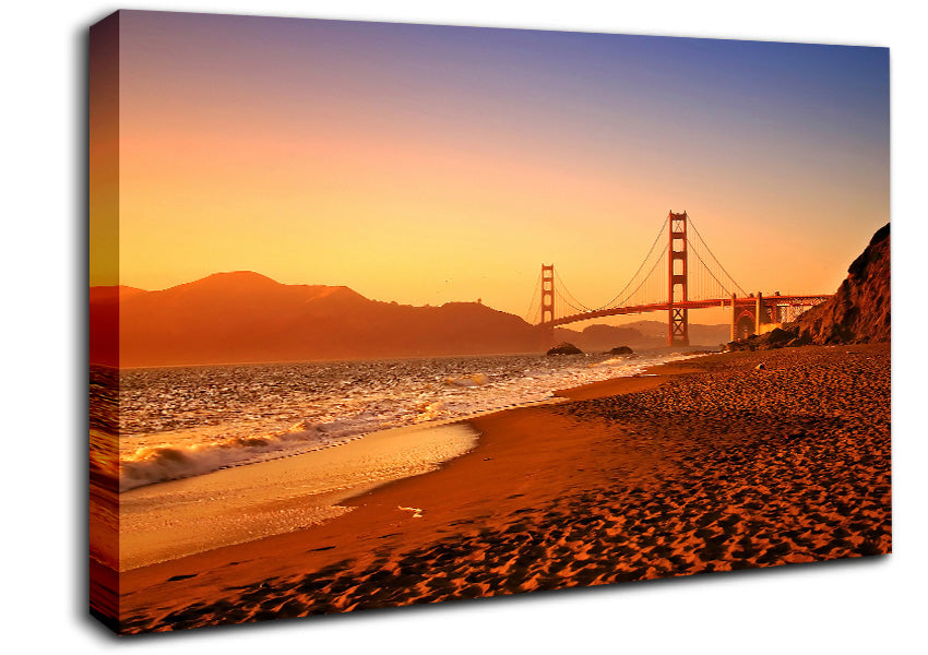 Golden Gate Bridge Sunset Canvas Wall Art