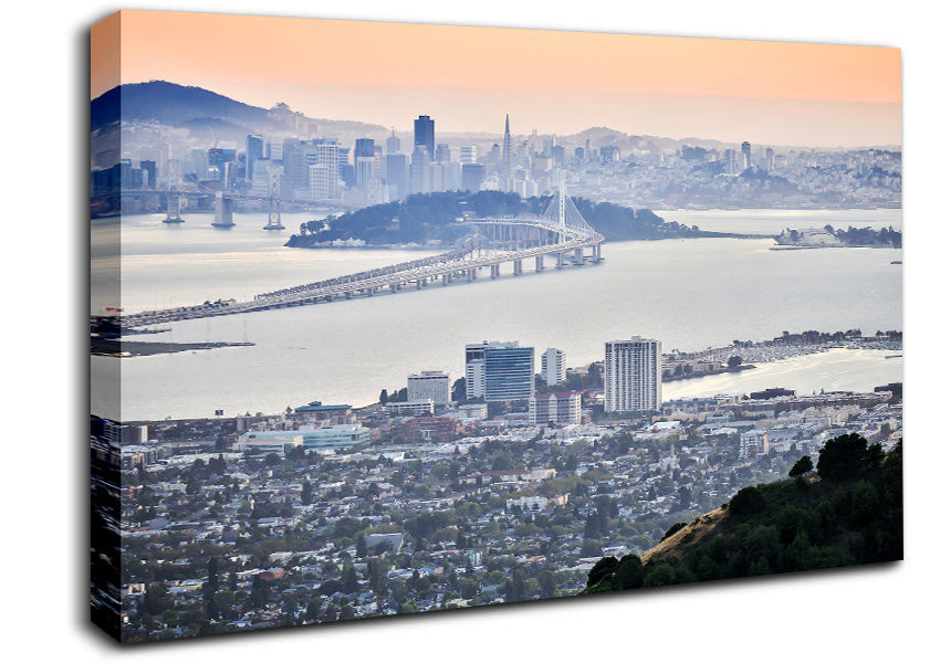 Ariel View Of The City Canvas Wall Art