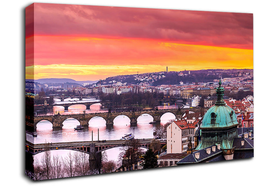 Bridges Over The City Canvas Wall Art