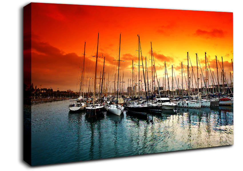 Harbour Sunset Canvas Wall Art