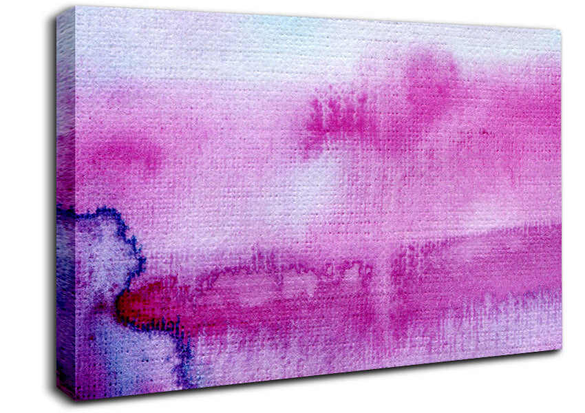 Pink River Rain Clouds Canvas Wall Art