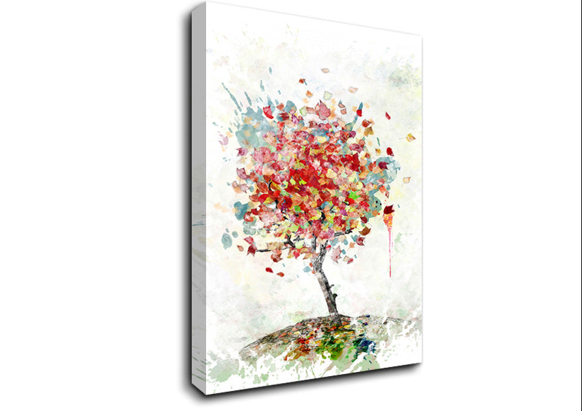 Leaves Falling From The Magical Tree Canvas Wall Art