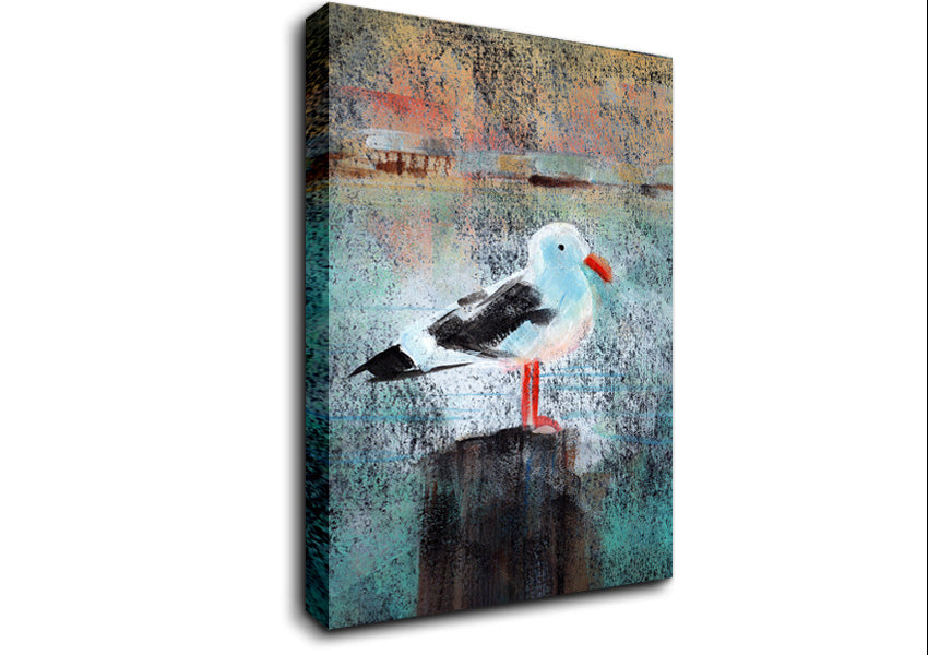 Seagull Perch Canvas Wall Art