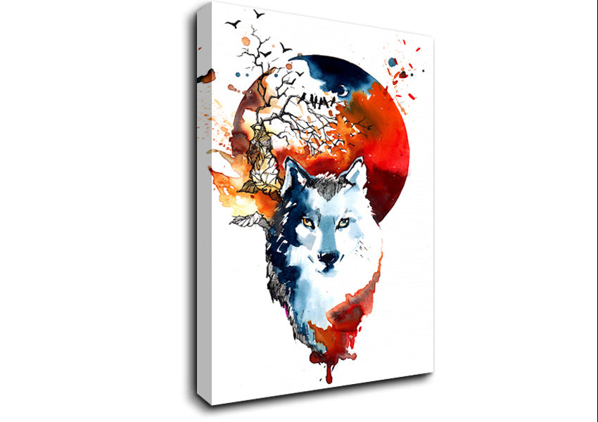 Wolf Sun Canvas Wall Art