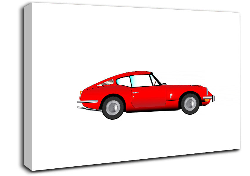 Red EType Jaguar Canvas Wall Art