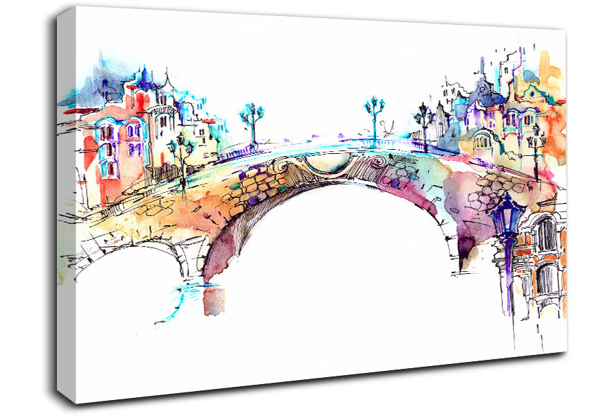 Colourful Bridge Canvas Wall Art