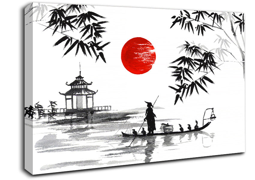 Chinese Fishermen Canvas Wall Art