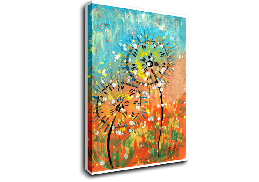 Dandelion Sparkle Canvas Wall Art