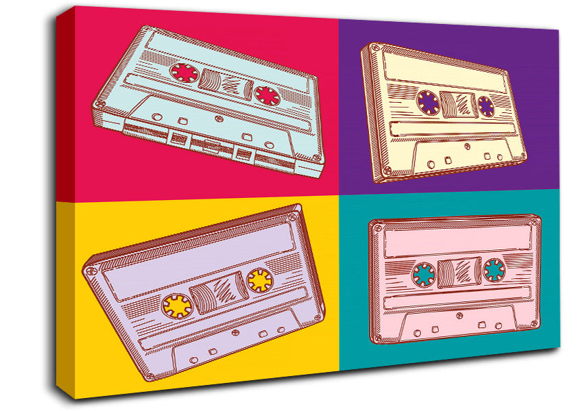 Retro Cassette Tapes Canvas Wall Art