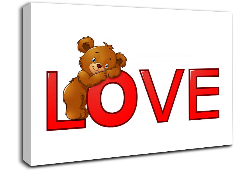 Teady bear Love Canvas Wall Art