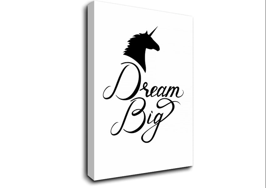 Dream Big Unicorn Canvas Wall Art