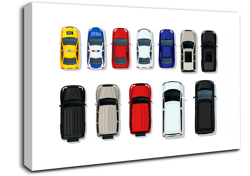 Car Selection Canvas Wall Art