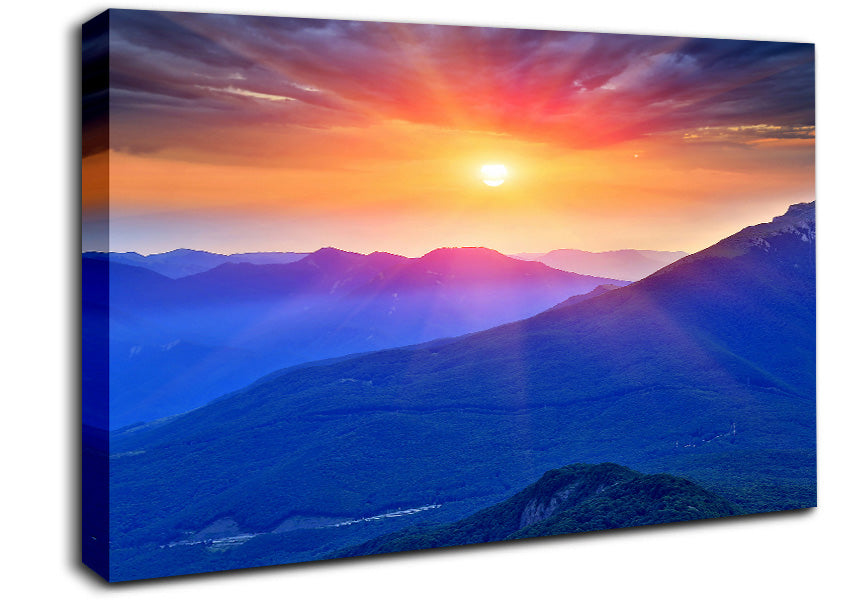 Sun Star Burst Canvas Wall Art