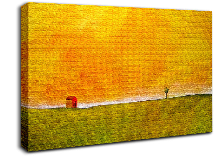 Little House On The Hill Canvas Wall Art