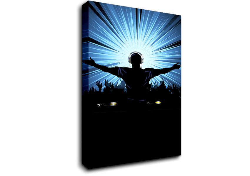 DJ Blue Sun Lights Canvas Wall Art