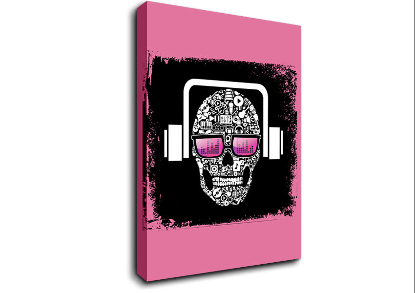 Headphone Skull Canvas Wall Art