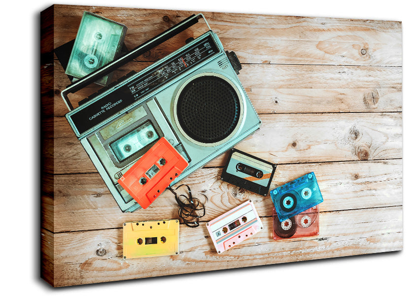 Tape Player Canvas Wall Art