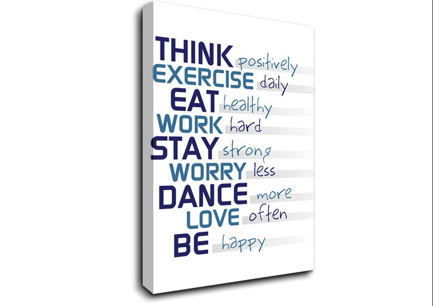 Think Exercise Eat Canvas Wall Art